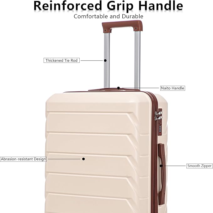 Luggages Sets 3 Piece ABS Hardside Luggage Sets Spinner Wheels Suitcase with Lock