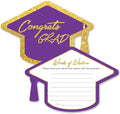 Yuzi-n Graduation Advice Cards for The Graduate (50 Pack), High School or College Graduation Party Games Decorations Supplies, Well Wishes Cards for Graduates, Advice For The Graduate Cards (Purple)