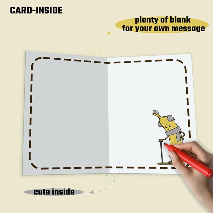 Funny Birthday Card for Men Husband Boyfriend Him - Funny Birthday Cards for Dad - Birthday Card for Uncle Aunt Male Friend 'In Banana Years You’re Bread'