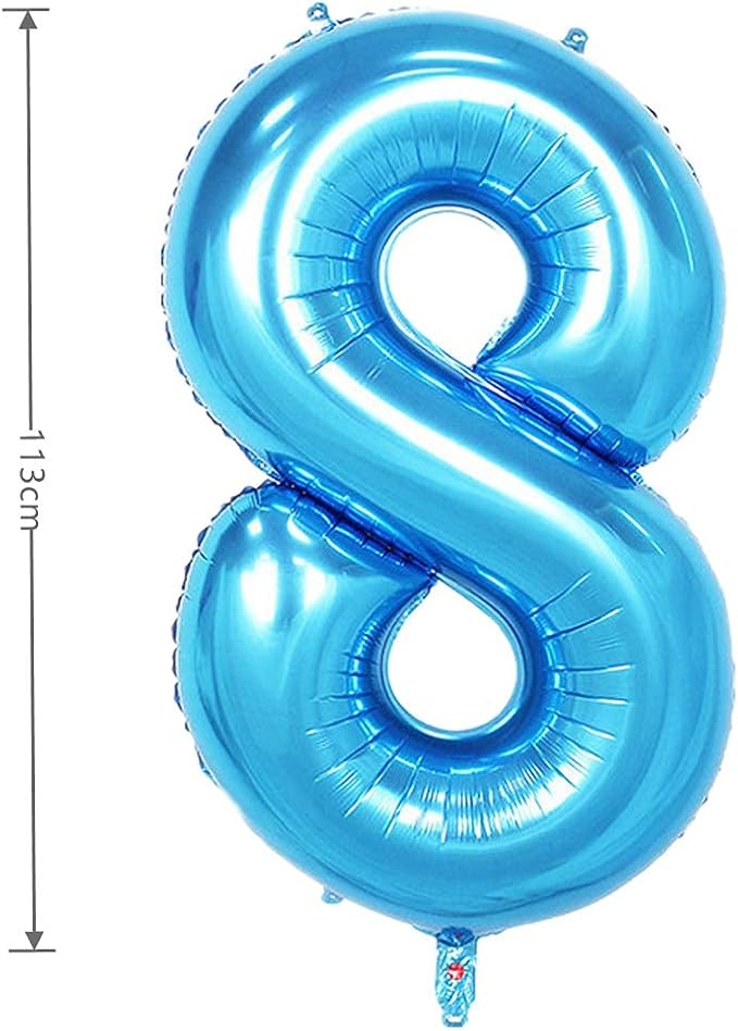 40 Inch Large Foil Helium Number Balloon Birthday Wedding Party 0-9 (Blue, 8)