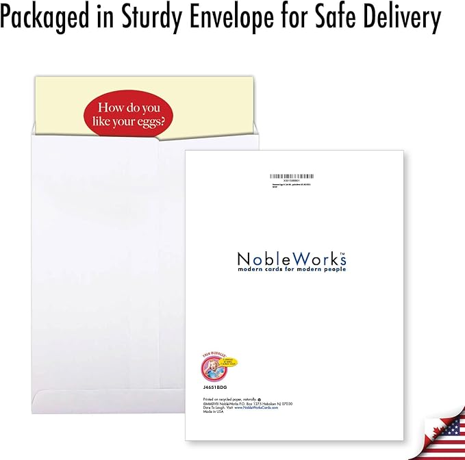 NobleWorks Big Hysterical Birthday Paper Card 8.5 x 11 Inch with Envelope (1 Pack) Large Jumbo Bday Eggs In Cake J4651BDG