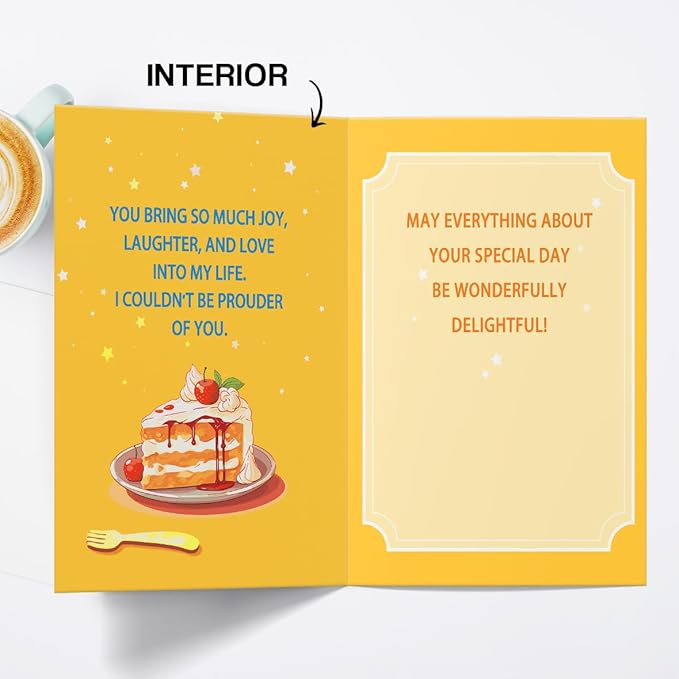 Happy Birthday Card for Son,Son Birthday Gifts from Dad Mom,Thick Card Stock with Premium Envelope 5.3in x 8in
