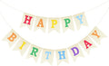 Anwyll Happy Birthday Banner - NO DIY Burlap Happy Birthday Banner Sign Happy Birthdays Party Decoration Happy Birthdays Banners Bunting for Women Men Girl Boy Celebration Party Backdrops (Rainbow)