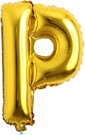 16" Alphabet Letter and Number Balloons Set Package, Aluminum Hanging Foil Film banner Mylar Balloon for Birthday Party Decoration Custom Word (A-Z, 0-9 Gold) (16 inch P Gold)