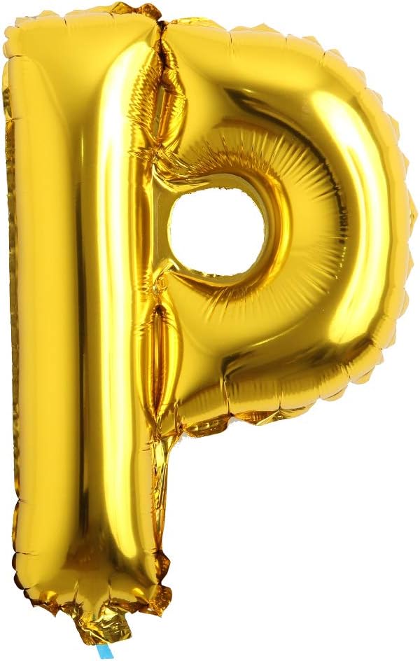 40 inch Letter Balloons Gold Alphabet Number Balloons Foil Mylar Party Wedding Bachelorette Birthday Bridal Shower Graduation Anniversary Celebration Decoration can fly with helium (40 INCH Gold P)