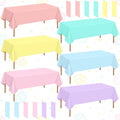 mwellewm 12 Packs Easter Tablecloth Party Decorations Pastel Table Cloths Plastic 54x72 Inch Rainbow Tablecloth Disposable Rectangle Table Cover for Birthday Baby Shower Wedding Princess Ice Cream
