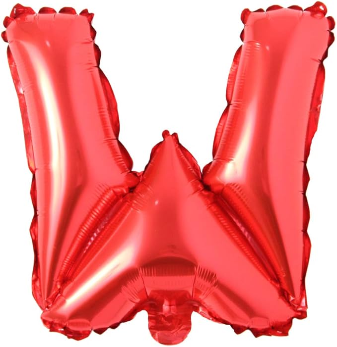 16" inch Single Red Alphabet Letter number Balloons Aluminum Hanging Foil Film Balloon Wedding Birthday party decoration banner Air Mylar Balloons (16 inch Red W)