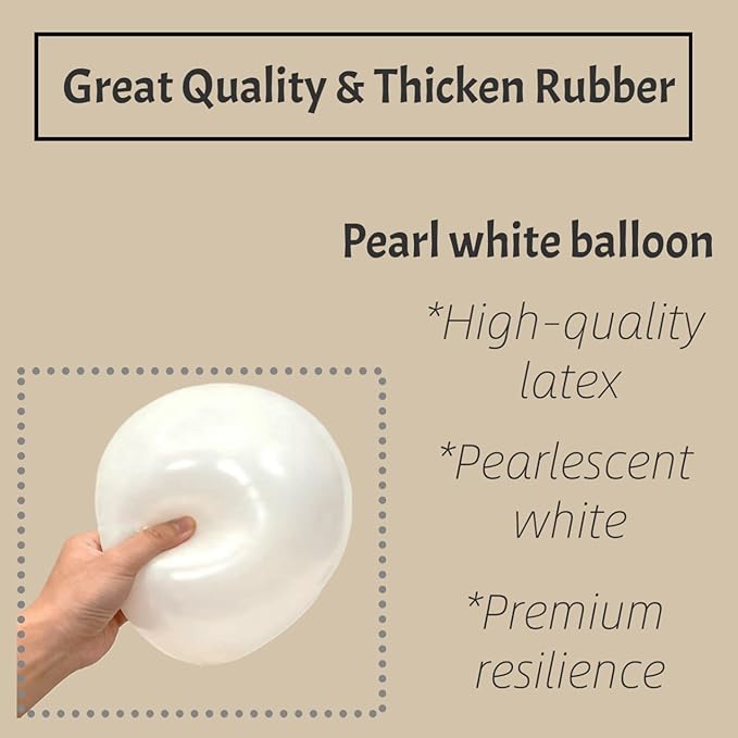 Pearl White Balloons 12 Inch 50PCS Matte Balloons Round Pearlized White Latex Balloons for Wedding Birthday Christmas Baby Shower Anniversary Backdrop White Theme Party Arch Decorations