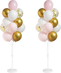 Balloon Column Stand Kit with Metallic Pearl Light Pink&Gold Balloons,Balloon Column Kit for Floor&Table Backdrop Decoration for Confession Proposal,Party Wedding Baby/Bridal Shower Birthday