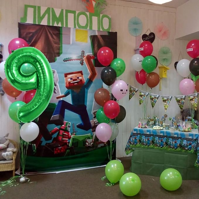 TONIFUL 40 Inch Dark Green Large Numbers Balloon 0-9 Birthday Party Decorations,Foil Mylar Big Number 9 Balloon Digital 9 for Birthday Party,Wedding, Bridal Shower Engagement Photo Shoot, Anniversary