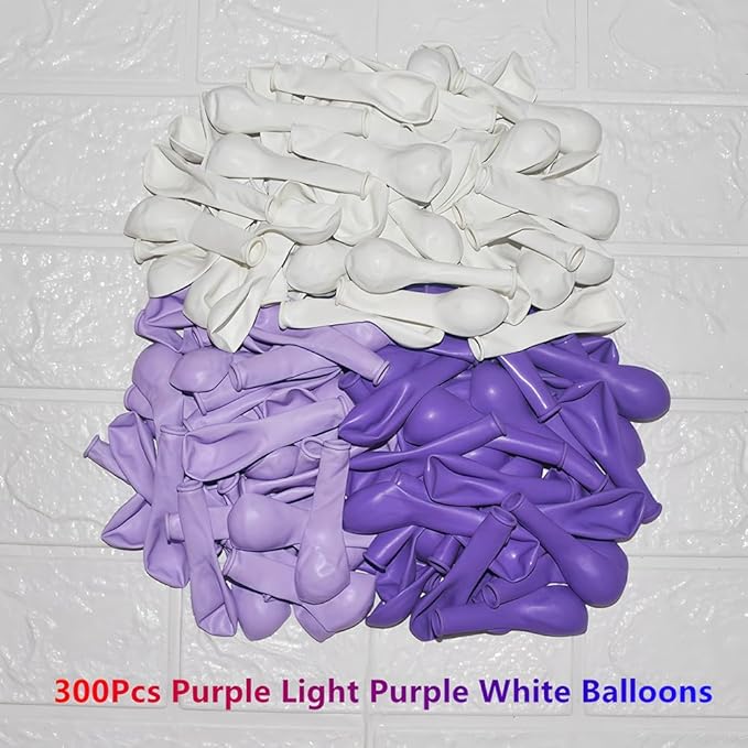 200 Pcs Purple and White Balloons 5 Inch Pastel Macaron Light Lavender Assorted Colors Latex Balloon for Girl Birthday Wedding Anniversary Baby Shower Princess Party Decoration