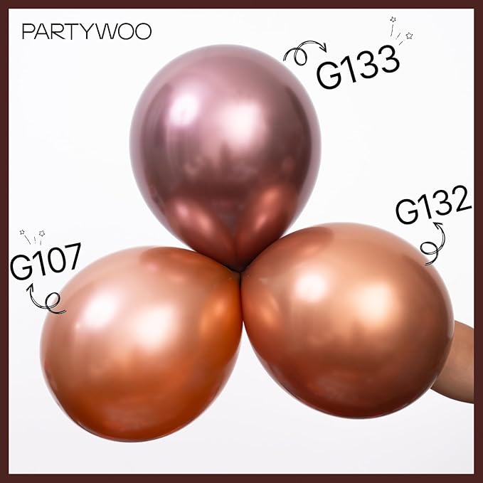 PartyWoo Balloons 50 pcs 12 inch Balloons for Graduation Wedding Baby Shower Gender Reveal Anniversary Graduation Birthday Party Decorations Brown-G132