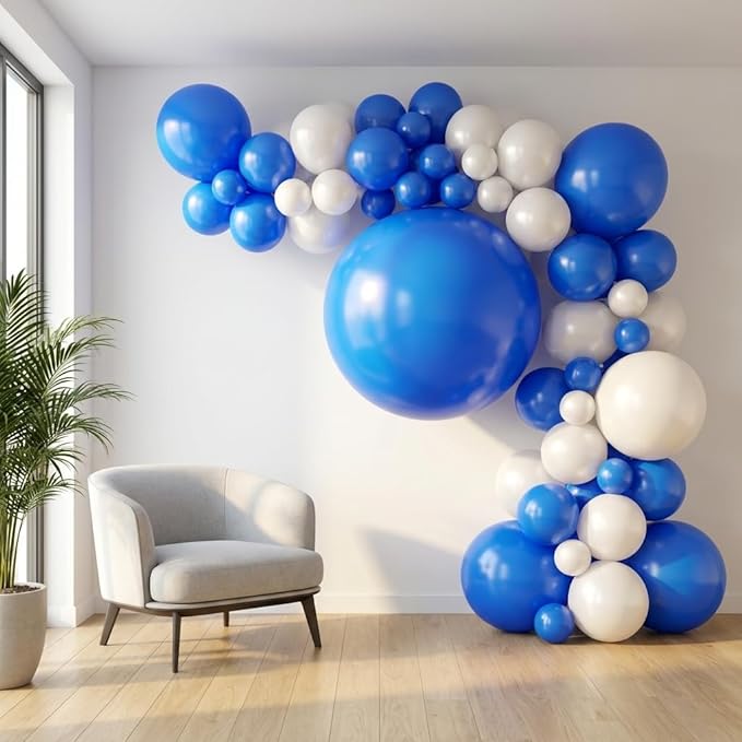 KALOR Dark Blue Giant Balloons 36 Inch Large Latex Balloons, 4 Pack Jumbo Round Helium Balloon for Birthday Bridal Shower Wedding Baby Shower Party Decorations