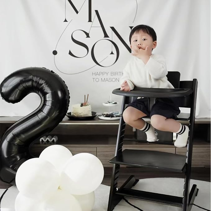 2 Numbers Balloon 40 Inch Black Two Balloon Number Birthday Decor, 2nd 12 21st Party Celebration Decorations Graduations Wedding Baby Shower