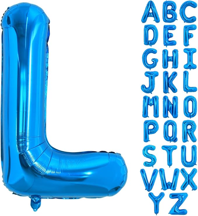 TONIFUL 40 Inch Large Blue Letter L Balloon - Giant Alphabet Foil Mylar for 2026 Graduation Birthday Party, Anniversary, New Year, Graduation Supplies Decorations