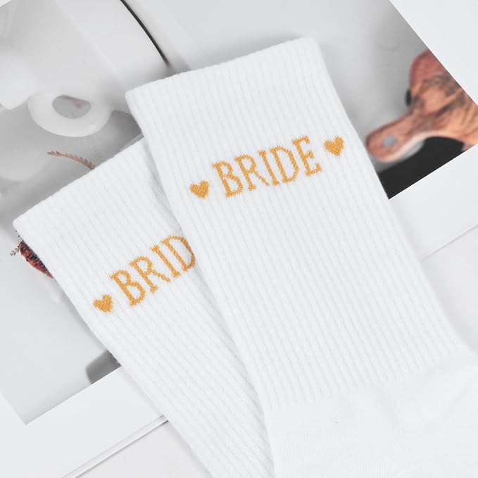 Etercycle Bride Socks For Women, Wedding Gifts Bride To Be Decorations, Soft Cotton Bridal Socks Engagement Gifts For Couples Bridal Shower Decorations Bachelorette Party Favor Honeymoon Essentials