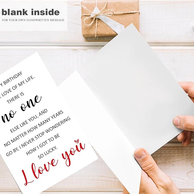 Romantic Birthday Card for Husband Wife Boyfriend Girlfriend Partner, Cute Birthday Love You Cards, Happy Birthday To The Love Of My Life