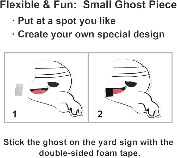 GameXcel 34" Tall Extra Large 3-Tiered Pumpkin Ghost Yard Signs for Outdoor Decorations, 2Pcs Vertical