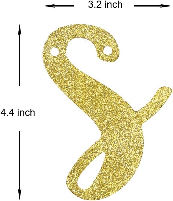 Happy Anniversary Banner, Wedding Anniversary Party Gold Gliter Paper Sign Backdrop Decors