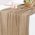 Socomi Nude Brown Cheesecloth Table Runner Easter Spring Boho Rustic Gauze 120 inch 10FT Cheese Cloth Runner for Wedding Party Baby Shower Birthday Home Decor Holiday Decorations