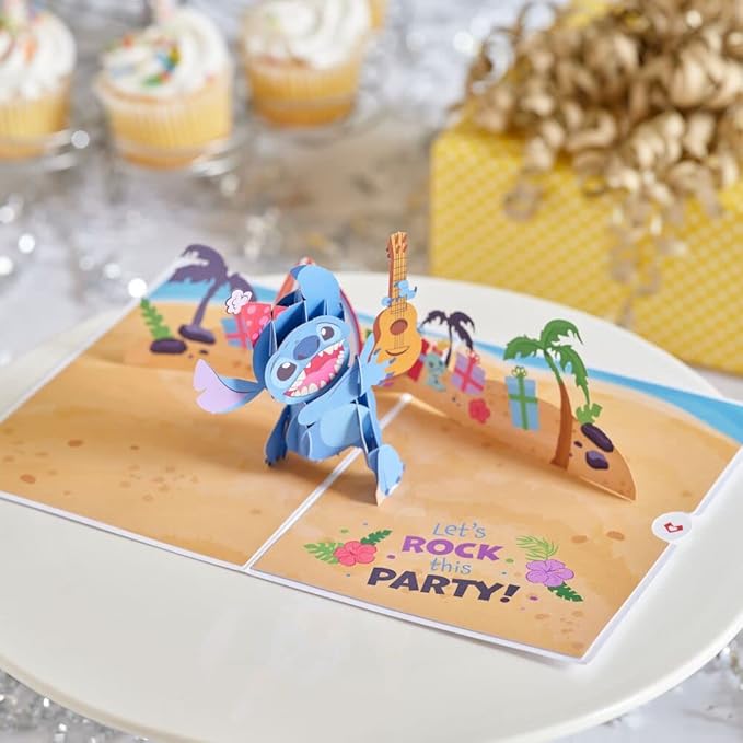 Lovepop Magical Disney Stitch 3D Pop-Up Birthday Card - for Him, Her, Kids, Boys, Girls, Men, Women - 5" x 7" - Envelope Included