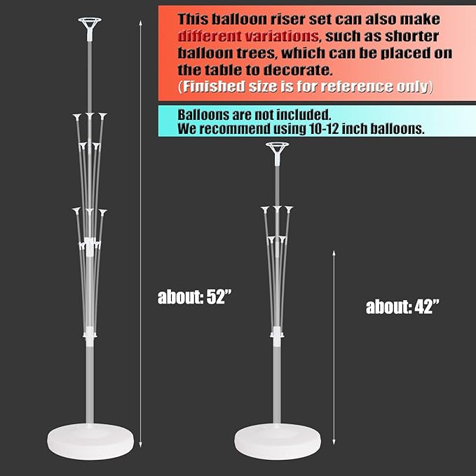 Balloon Column Kit for Floor-Balloon Columns with Stand, Base and Pole,Balloon Tower Backdrop Decoration for Wedding, Baby Shower, Birthday Party, or Bachelorette Parties (WHITE)