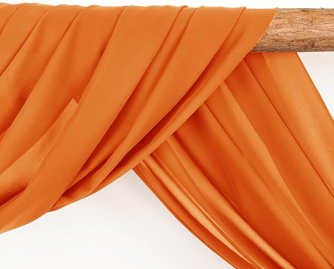 Wedding Arch Draping Fabric 30'' x 18FT Sheer Chiffon Arch Drape Backdrop 1 Panel Orange Drape for Easter Bridal Shower Baby Shower Photo Booth Church Decor Birthday Party Outdoor Decoration