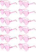12 Pairs Heart Shaped Sunglasses Rimless Star Glasses for Men Women Party Favors Fun Colorful Glasses Accessories