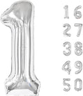 40 Inch Silver 1 Number Balloons Giant number balloons 1 11 12 13 14 15 21st Balloons Silver Birthday Balloons 14th Birthday Anniversary Party Decorations Supplies