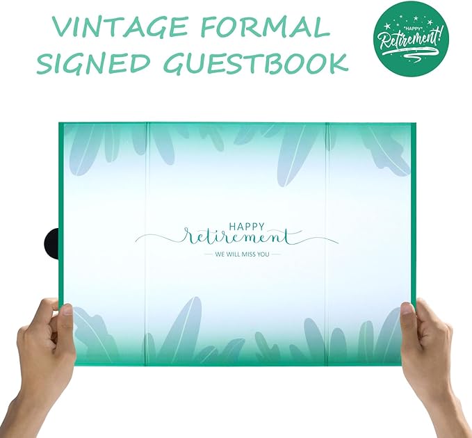 Green Retirement Party Decorations - Retirement Signing Board Guest Book Alternative | Officially Retired Gift for Men & Women | Farewell Party Supplies