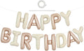 TONIFUL 16 Inch Light Brown Cream Mylar Foil Balloons Banner Happy Birthday Balloon Letters for Adults & Girls Boys Kids Birthday Decorations Party Supplies