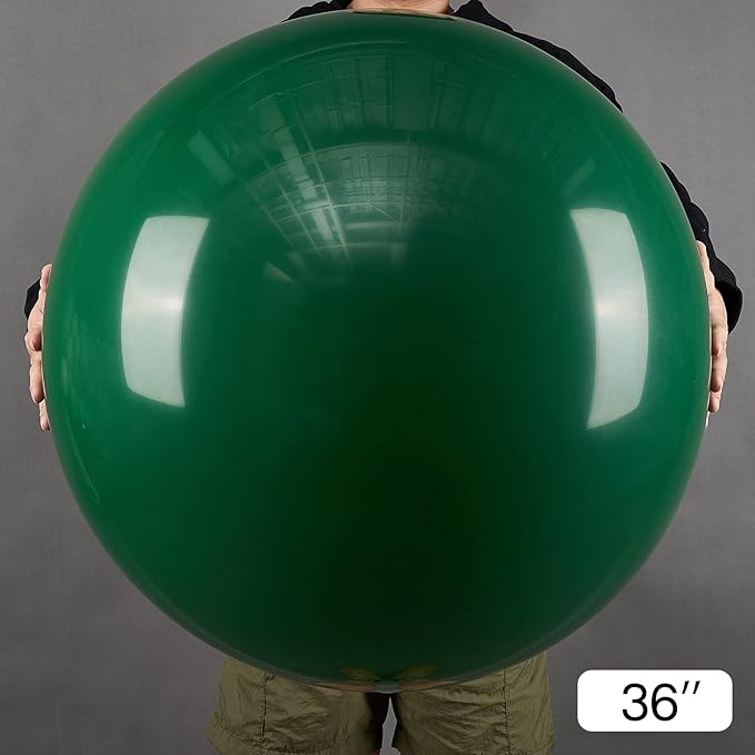 PartyWoo Dark Green Balloons 4pcs 36 Inch Emerald Hunter Forest Green Balloons for Wedding Boy Baby Shower Birthday Christmas Graduation Dinosaur Jungle Golf Theme Party Decorations Green-Y56