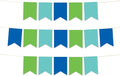 Andaz Press Hanging Pennant Banner with String, Kiwi Green, Turquoise, Royal Blue, 1-Set, 24 Pennants, Approx. 12-Feet Long, Rainbow Peacock Theme