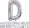 Silver Letter D Balloons 40 inch Large Alphabet D Balloons Silver Helium Foil Letter Balloon Banner for Birthday Party Anniversary Wedding Decoration