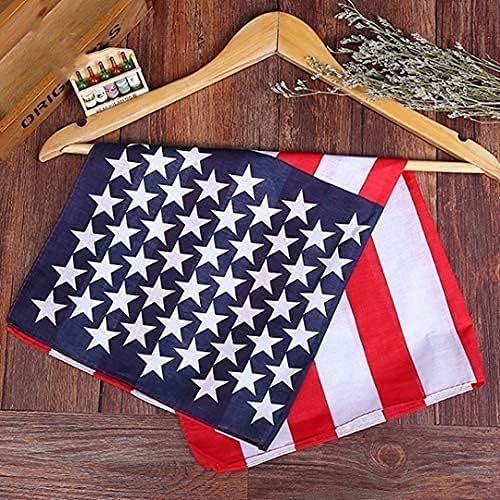 Red White and Blue American Flag Bandana Headband USA for Men and Women - Neck and Face Scarf Head Wrap