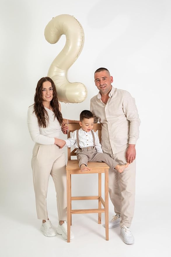 Cream 6 Balloon, Number Balloons 40 Inch, 6th Balloons for Birthday Decorations, Cream White Party Supplies 6 Birthday Balloon, Number 6 Balloon