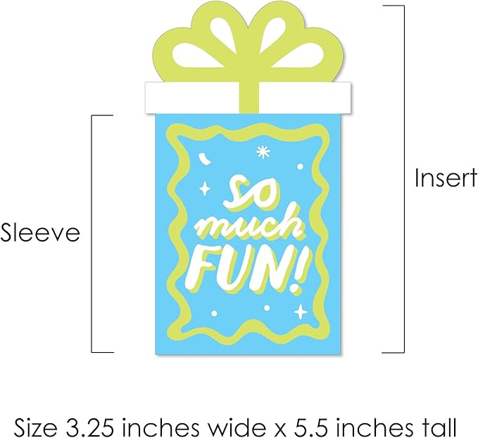 Big Dot of Happiness Party Time - Happy Birthday Party Money and Gift Card Sleeves - Nifty Gifty Card Holders - Set of 8