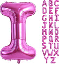 TONIFUL 40 Inch Large Rose Red Letter I Balloons - Giant Hot Pink Alphabet Letter Balloons for Birthday Party Anniversary Supplies Decorations