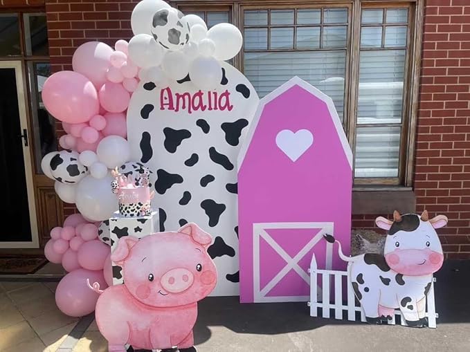 Pink Cow Balloons Arch Kit - Pastel Pink Cow Latex Balloon Different size Balloon Garland Kit for Cowgirl Baby Shower Birthday Farm Western Cow Print Animal Theme Party Decorations Supplies
