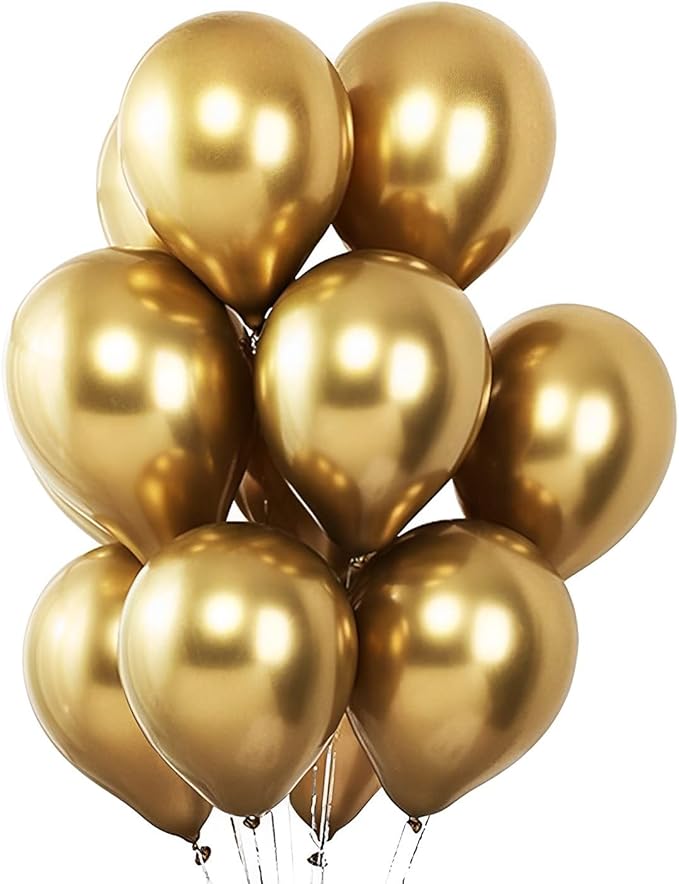 105pcs Metallic Gold Balloons 12inch Party Latex Balloons for Birthday Graduation Baby Shower Wedding Anniversary New Year Party Decorations