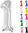 Silver Number 1 Balloon for First Birthday 40 Inch, 1st One Number Balloons Birthday Decorations for Girl Boy Toddler Baby