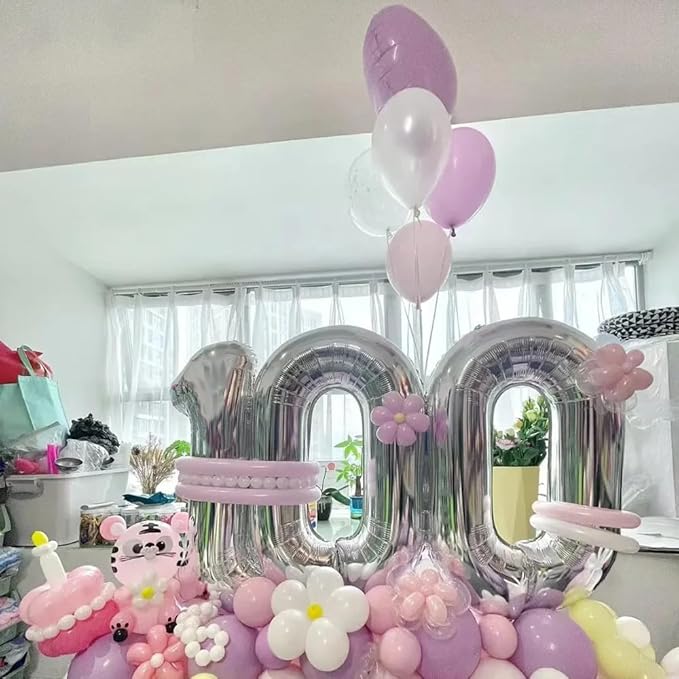 40 inch Silver Number Balloon Giant Foil Helium Balloons Silver Number 1 Balloon for 1st Birthday Party Anniversary Decorations Supplies