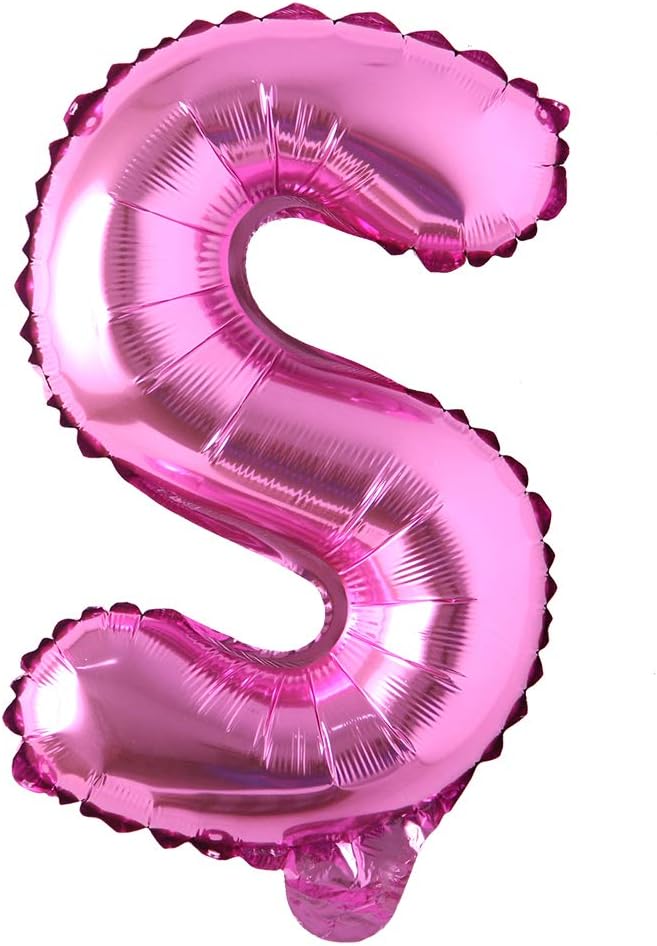 16" inch Single Rose Red Alphabet Letter number Balloons Aluminum Hanging Foil Film Balloon Wedding Birthday party decoration banner Air Mylar Balloons (16 inch Rose Red S)
