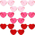 9 Pack Heart Shaped Sunglasses Rimless Heart Glasses for Bachelorette Party Birthday Decorations Party Favors