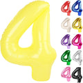 Yellow Number 4 Balloon 40 Inch, 4 Balloon Number, 4th Birthday Decorations, Yellow Party Supplies for Boys Girls