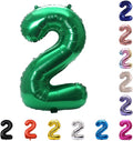 YPSelected 32 Inch Large Foil Helium Number Balloon Birthday Wedding Party 0-9 (Green, 2)