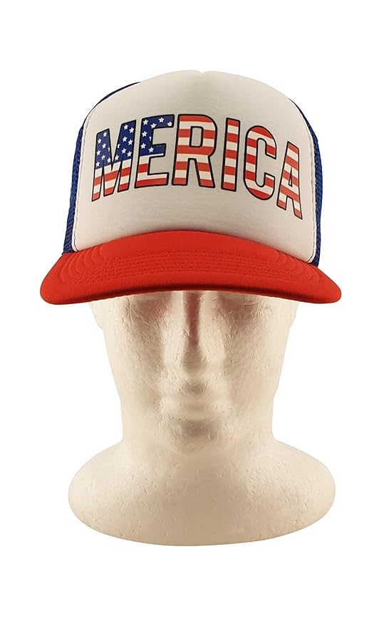 HandinHandCreations USA Blonde Mullet Hat Wig Merica Redneck Exotic Wig