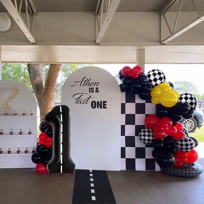 134pcs Balloons Race Car Birthday Party Supplies Decorations for Boys - Racing car Theme Party Supplies Happy Birthday Racecar Number Balloons Garland Kit Vroom Birthday Party Decorations