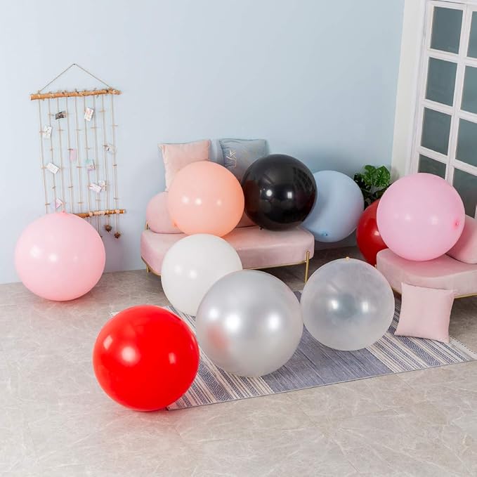 Giant Thick Balloons 36 inch Green Big Round Latex Balloons 6 Packs for Party Decorations