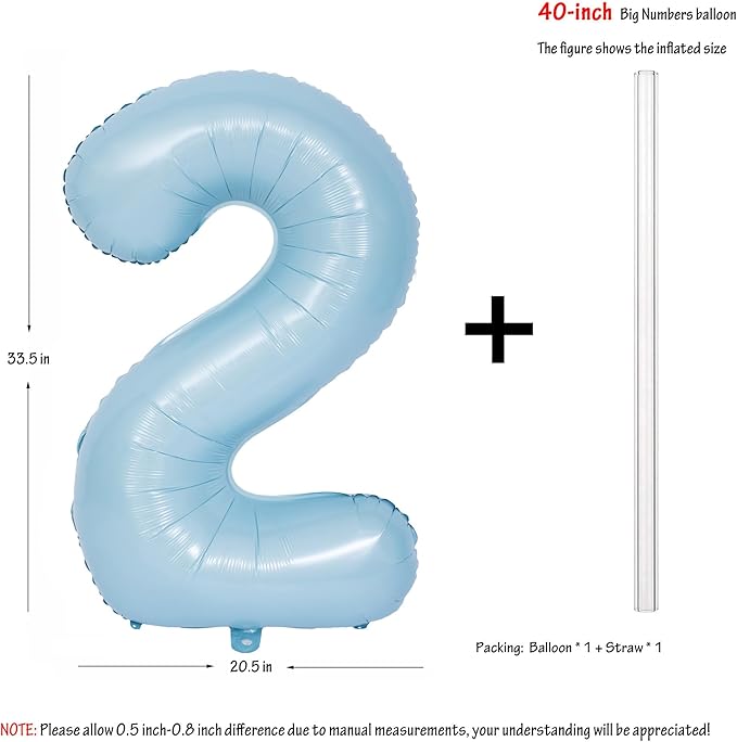 40 In Matte Blue Number Balloons Helium Foil Mylar Balloon Birthday Party banquet Decoration Digital 2